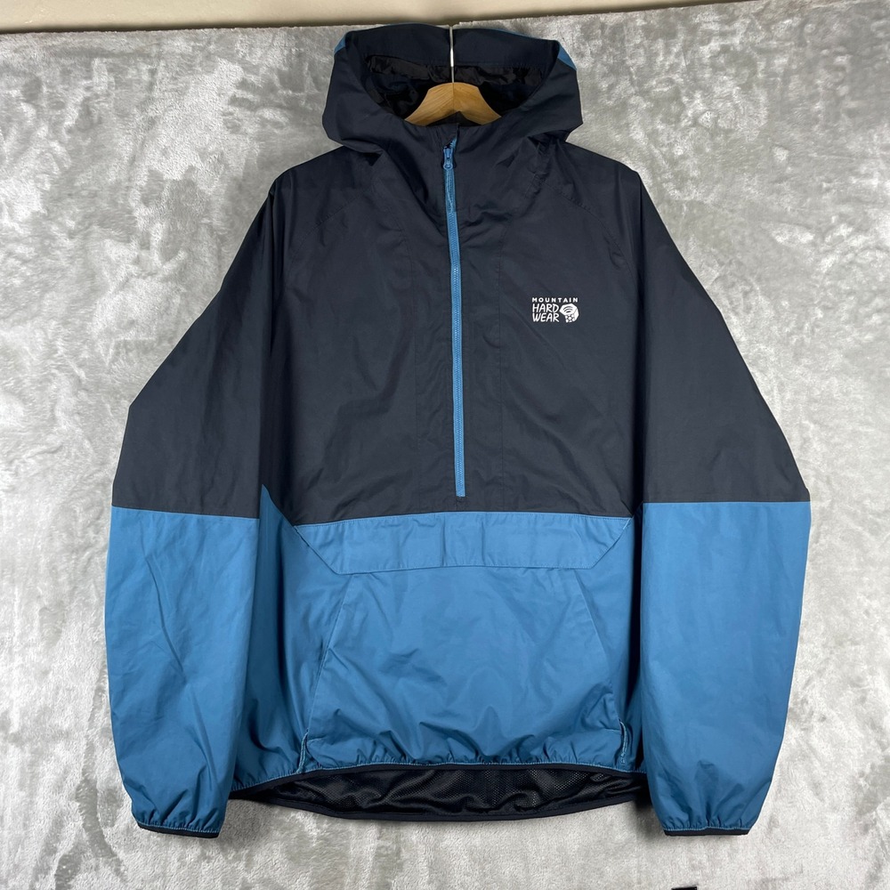 Mountain Hardwear Premonition Anorak UL Jacket Mens XL Blue Colorblock OM3010